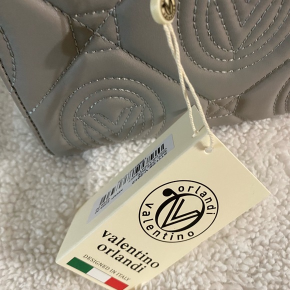 VALENTINO ORLANDI CROSSBODY BAG, Light Gray w/guitar strap - Picture 16 of 16